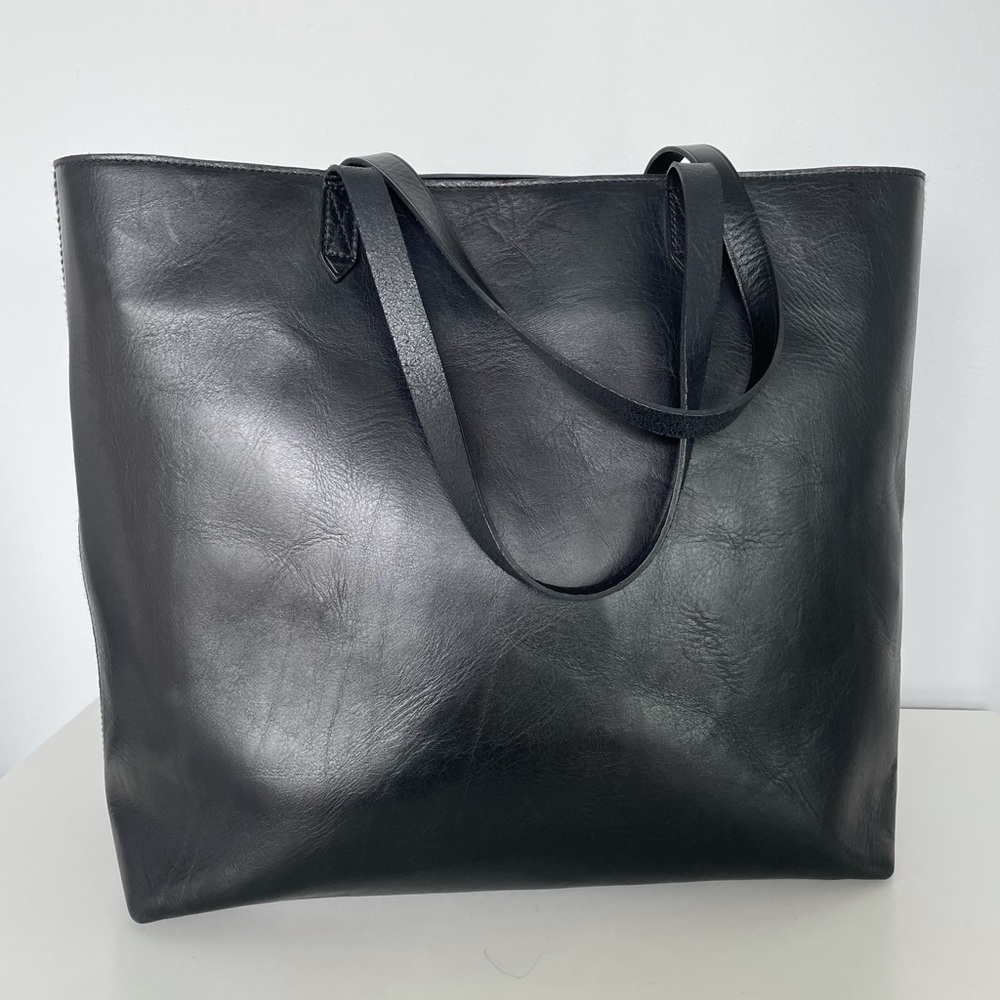 Black madewell zip top transport tote